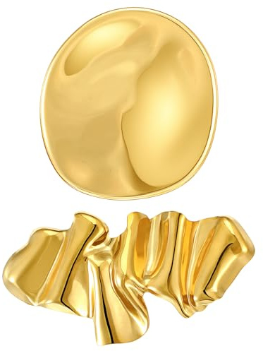 XLIUAX 2 Stück Gold Unregelmäßige Brosche, Geometrische Metal Brosche Stilvolle Anstecknadel für Damen Mantel Abendkleid Schmuck