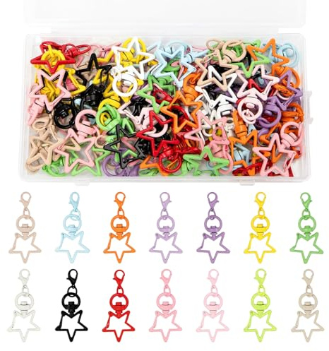 Junhonze 70 PièCes Mini Mousqueton Porte Clé - Crochet Porte Clef