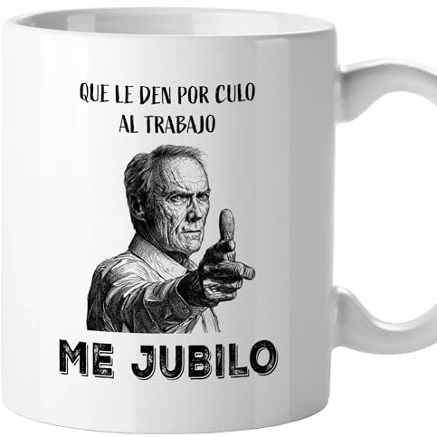 El Kraken Taza jubilación hombre, regalo despedida, tazas originales, divertida, mensaje gracioso, humor, compañeros de trabajo, Cerámica 330 mL (Que le den por culo al trabajo)