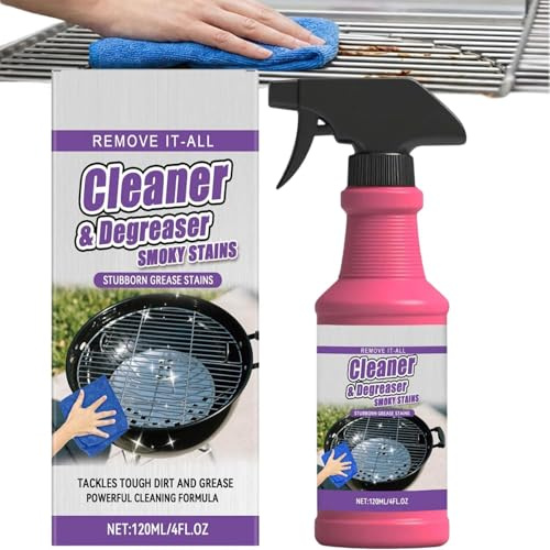 Spray Dégrasseur Pour Gril,Nettoyant Barbecue Fast-Acting Heavy-Duty pour Grilles de Cuisson,Élimine les Graisses Incrustées et Résidus Alimentaires Brûlés Pour Four,Poêle,Plancha (1pcs, Lot de 1)