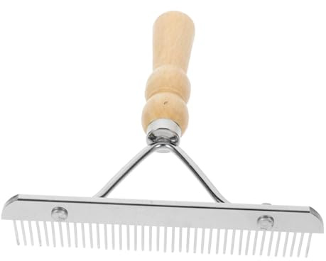 KAILIKETIY Spazzola in Legno e Metallo con Denti Antiscivolo per Rimuovere Fango Incrostato, Pettine per Criniera e Pulizia del Pelo degli Animali