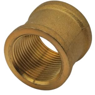 Schläfer | Manicotto di Connessione in Ottone per Acqua Potabile adatto per tubi, Raccordo Filettato Femmina/Femmina, Dimensione: 3/4, 1