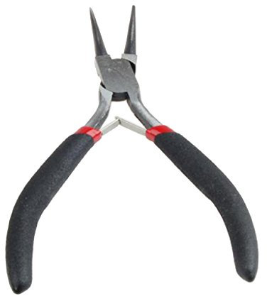 AKORD Craft Beading Jewellery Making Round Nose Pliers Tool, Metal, Black