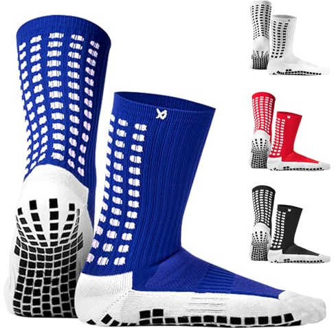 LUX Chaussettes de Football antidérapantes, Coussinets en Caoutchouc, qualité Premium, Basket-Ball, Football, randonnée, Course à Pied, Noir