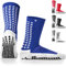 LUX Sports Anti-Rutsch Fußballsocken Herren & Damen - Einheitsgröße Halblang Blau - Gumminoppen-Grip-Socken für sicheren Halt - Atmungsaktiv & Feuchtigkeitsregulierend