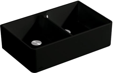 Villeroy & Boch Spülstein 80 X - 6380 01 S5 Ebony Keramikspüle Handbetätigung