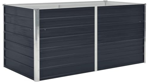 vidaXL Raised Garden Bed 160x80x45 cm Galvanised Steel Anthracite