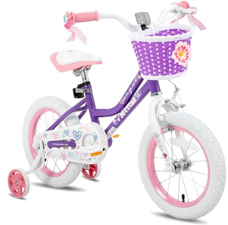 JOYSTAR 12 Inch Girls Bike Toddler Bike for 2 3 4 Years Old Girl 12 Kids Bikes for Ages 2-4 yr with Training Wheels and Basket Children's Bicycle in Purple