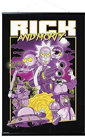 Erik Magnetische Posterleiste mit Poster - Rick and Morty Charakteren - Wandbild mit Rahmen