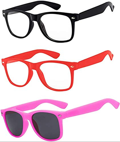 Boolavard 15 Paia di Occhiali con lenti Trasparenti per Bambini Proteggono gli Occhi dei Bambini dal Blocco UVB UVA