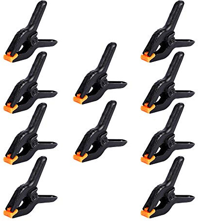 10 Packs of 3.4 inch Professional Plastic Small Spring Clamps Heavy Duty for Crafts or Plastic Clips and Backdrop Clips Clamps for Backdrop Stand,Photography, Home Improvement and so on