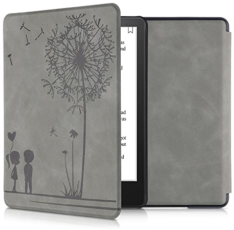 kwmobile Klapphülle kompatibel mit Amazon Kindle Paperwhite 11. Generation 2021 Hülle - Flipcase für Kindle Paperwhite Hülle aus Kunstleder - Pusteblume Love