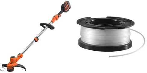 Black+Decker Akku-Rasentrimmer BCSTA536L1 & vollautomatische Einzelfadenspule für Rasentrimmer 10 Meter Länge 1.5 mm Fadendurchmesser, A6481