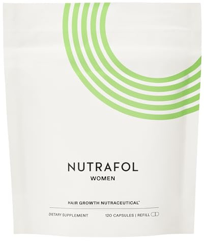 Nutrafol Women's Hair Growth Supplements, for Women Ages 18-44, Clinically Proven Hair Supplement for Visibly Thicker and Stronger Hair, Dermatologist Recommended - 1 Month Supply, 1 Refill Pouch