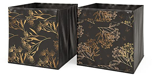 Vicco Boîte pliante, Noir/Or, 30 x 30 cm Set de 2 options1