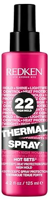 Redken Thermal Spray 22 High Hold - Thermal Heat Protectant and Setting Mist, For Curling and Flat Irons, Lasting Frizz Control & Protects Against Heat Damage