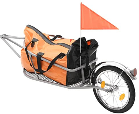 LIFTRR Sportartikel mit Fahrradgepäckanhänger mit Tasche orange und schwarz
