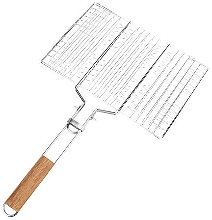 Filet de Gril pour Gril Extérieur Grand Gril Maille 34 × 32 × 2 Barbecue Treillis Métallique Filet de Gril Barbecue Pince à Poisson grillé Outil de Camping en Plein Air
