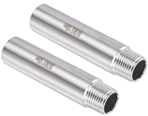 PATIKIL 304 Stainless Steel Shower Head Extension Arm, 2 Pack G1/2 Male to Female Thread 100mm Length Pipe Fitting Shower Head Extender