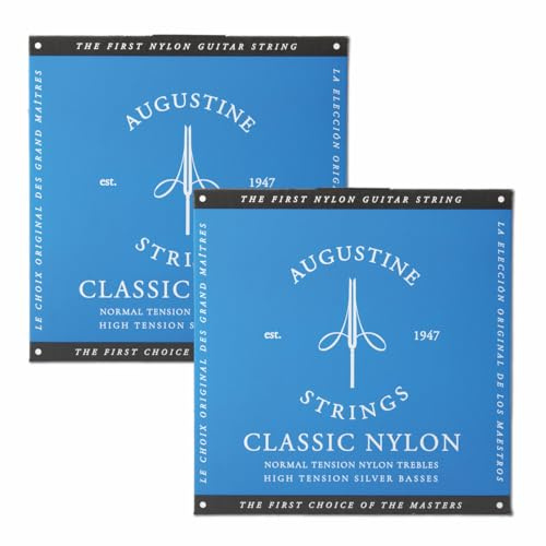 Augustine Strings Classic Blue - High Tension Classical Guitar Strings - The Original Nylon String - 2 Sets