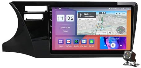 PLOKM Doble DIN Android 12 Autoradio Car Stereo Head Unit para City 2014-2017 VSoporte WiFi Bluetooth FM USB DSP RDS Dab+ Radio Compatible con Carplay inalámbrico y Android Auto con Cable.