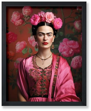 Poster Master Frida Print - Portrait Poster - Mexican Painter Art - Aesthetic Wall Design - Floral Gift for Men & Women - Decor for Bedroom, Living Room, Office or Dorm - 16x20 UNFRAMED Wall Art