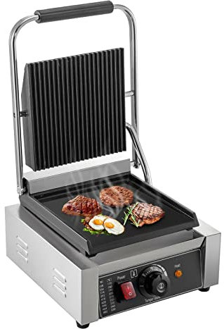 Electric Contact Grill - Non-Stick Commercial Panini Press for Sandwiches, Steak, Meat - Convenient and Versatile Outdoor Camping Cooking Equipment