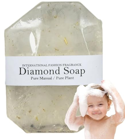 Sapone fatto a mano a forma di pietra preziosa, sapone alle pietre preziose,Barre di sapone fatte a mano con foglia d'oro - idratante detergente, sapone profumato, aiuta ad ammorbidire la pelle