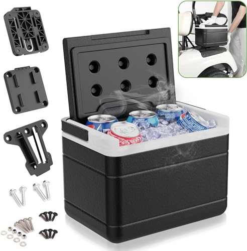 10L0L Universal-Golfwagen-Eiskühler mit hoher Kapazität, leicht, tragbar, 48-Stunden-Kühlbox mit Montagehalterung, passend für Yamaha Club Car und EZGO, OEM-Nr. 102588101 103886801