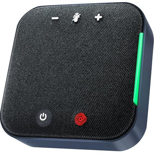 COOLPO Altoparlante Bluetooth per conferenze e microfono, cattura vocale a 360° e doppia cancellazione del rumore con 4 pickup, USB C, altoparlante per riunioni wireless per lavoro/squadre/zoom