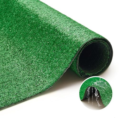 TAPISO Natural Rasenteppich Kunstrasen Grün für Garten Balkone Terrassen Wintergärten - Höhe:6 mm Meterware 100 x 300 cm
