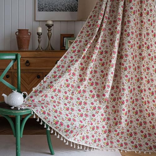 FAWFCJD Tende Oscuranti Floreali Boho For Camera Da Letto Camera Shabby Chic Oscurante Tenda For Finestra Isolata Termicamente Pannelli Spessi Tendaggi Motivo Floreale(Size:150x240cm)