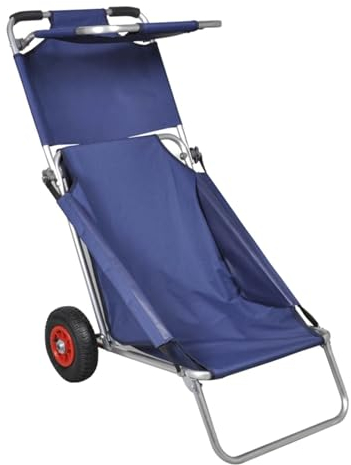 ShGaxin Strandwagen mit Rädern Tragbar Klappbar, Transportwagen, Bollerwagen Faltbar, Transportwagen, Gartenwagen, Blau