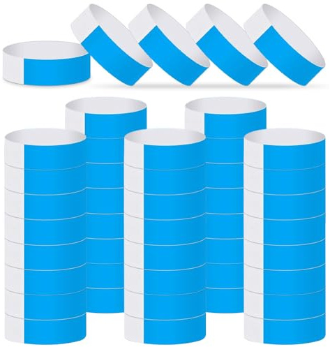 300 Stück Eintrittsbänder, Papier-Armbänder Partybänder Wasserdichte Wasserfeste Papierarmbänder für Partys Festivals Konzerte und Wasserparks(Blau)
