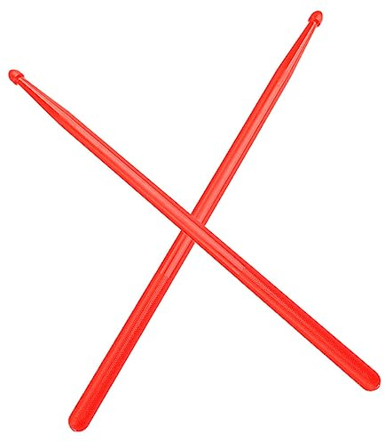 CATIEBYE Rote Trommelstöcke aus Nylon mit Langem Griff für Percussion Instrumente Rutschfest Leicht und Schonend für Trommelfelle Geeignet