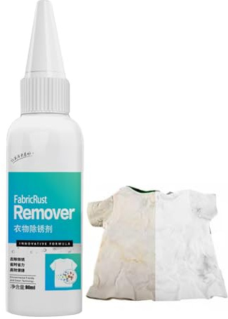 Smacchiatore antiruggine per tessuti, 80 ml, rimozione rapida e facile dello sporco, detergente per vestiti per ruggine di rame, ruggine 'acqua, ruggine del tè