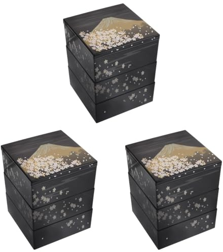 IMIKEYA 3pcs Japanese Sushi Bento Case Bento Box for Snack Lunchbox Picnic Use