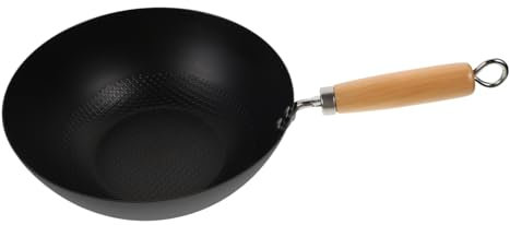 Cabilock Wok Mini Estilo Japonés de Hierro Pequeño Wok Sartén de Cm sin Tapa Sartén para Cocinar en La Estufa