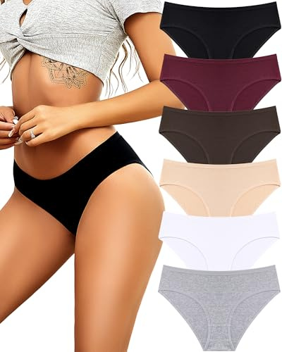 ALL OF SHE Culotte Femme Coton Slips Femme Stretch Taille Basse Respirant sous-vêtements Mes Commandes en Cours de Livraison Lot de 6 S