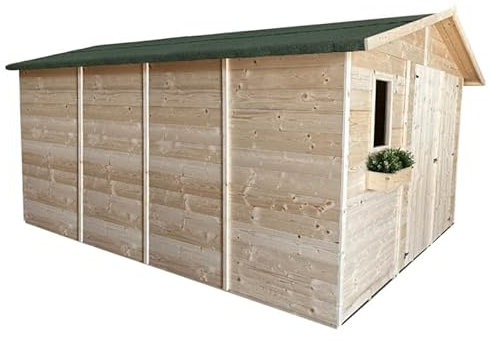 Home Idea Italia Casetta 329 x 412 cm Legno Abete Personalizzabile doppia porta e 1 finestra H 176 cm