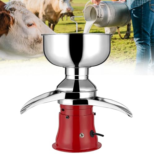 Dfdieratve Separatore Elettrico di Panna per Latte Fresco per Latte Vaccino, Separatore di Panna e Burro da 50 L/H con capacità della Ciotola di 5 L, Separatore di Panna di Latte per Agricoltori