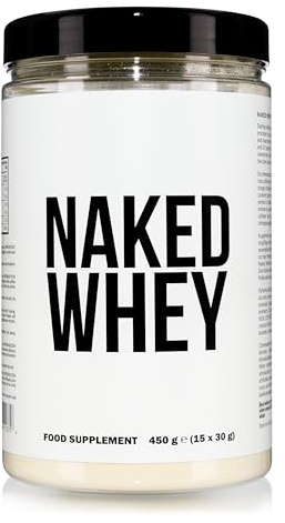Naked Whey Protein Supplement Powder, Unflavored, GMO Free, Soy Free, Gluten Free Aid Muscle Growth and Recovery 450g