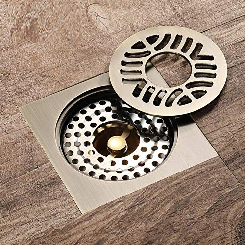 Bodenablauf, Badezimmer-Bodenablauf, Duschabtropffläche, 1-teilige Abflüsse, quadratische Badewannen-/Duschbodenablaufabdeckung, Duschraum, geruchshemmender Badezimmer-Duschablauf-Bodenabdeckungsstopf