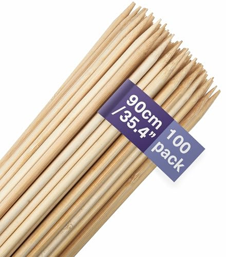 MATANA 200 Stück XXL Holzspieße, Stockbrot Spieße, Marshmallow Spieße, 90cm (0,6cm/6mm Dick) - Lange Grillspieße - Schaschlik, Marshmallows, Lagerfeuer - Stabil & 100% Natürlich