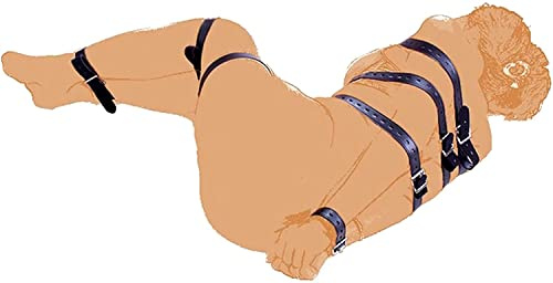 TRQOYTU 7 Piezas BDSM Bondage Set Correa De Cuero Ajustable PU Cuero Mano Pie Bondage SM Bondage Set Conjunto De Restricción Esposas Fetiche Pareja Juguete Sexual Extremo