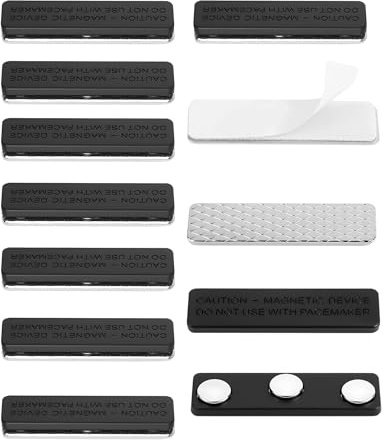 Yotlein 8 Pièces Aimants Moustiquaire, Clips Magnétiques pour Stores Occultants, Badges Magnétiques Adhésifs, Aimant Rideau, Mit 3 Neodym-Magneten, Pas Perçage, Schwarz