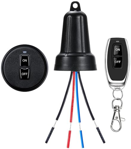 Wasserdichter Funkfernschalter 12V, 328FT Reichweite. | 5V/12V/48V 10A Relais für Lampen, Motoren, Lüfter, Wohnmobil Beleuchtung und Sicherheitsbereiche.