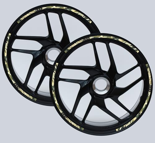 Felgenaufkleber für Motorrad, 43,2 cm (17 Zoll), Set für 2 Räder – Design Racing Militär – beständig gegen Regen und Sonne – Aufkleber für Motorradreifen D0143