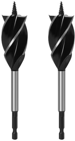 2PCS Auger Wood Drill Bit, High-Carbon Steel Fast Cut Woodworking Drill Bit with 1/4 Inch Hex Shank (32mm)