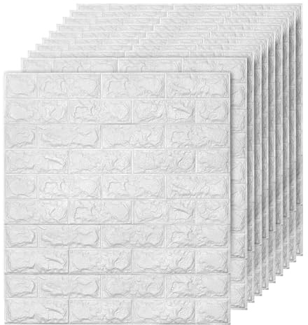 GREENSAPPIRE 20PCS Self Adhesive 3D Wall Panels – 70×77cm Thicken PE Foam Brick Wallpaper Stickers, Waterproof & Soundproof Wall Tiles for Kitchen, Bedroom, Living Room & Kids Room Decoration (20pcs)